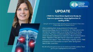 Status Update: TMS for Visual Snow Syndrome Study Led by Dr. Victoria Pelak, University of Colorado Research Team